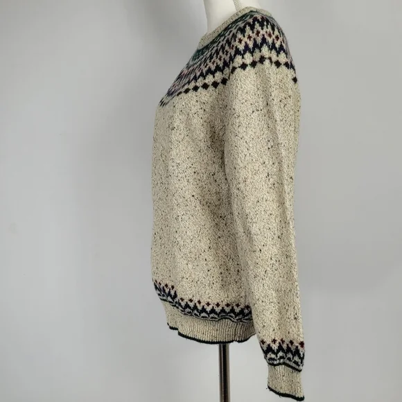 Vintage Northern Reflections Fair Isle Wool Sweater Large Nordic Knit Pullover - Picture 3 of 15